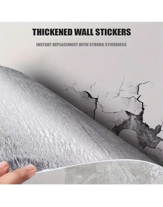Siyah Mermer Desenli Alüminyum Plastik Duvar Sticker (30*30)
