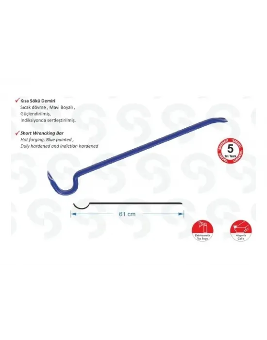 Sk 6000 Kısa Sökü Demiri - 1200 Gr, 61cm