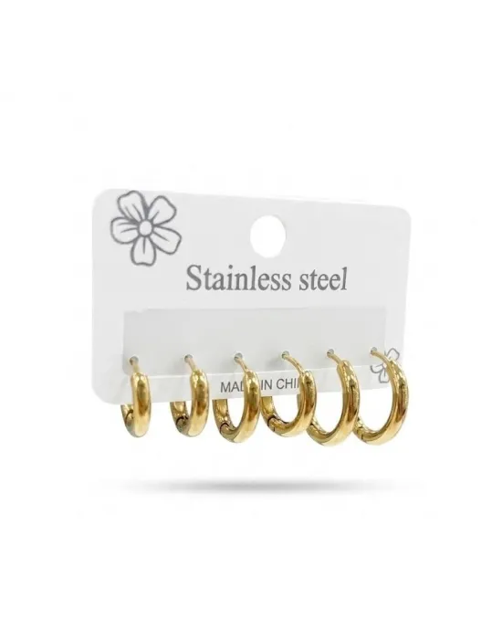 Soft Shine Altılı Halka Küpe Seti - Kp00684