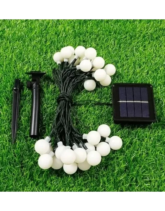 Solar 5m 28 Led Top Gün Işığı Siyah Kablolu