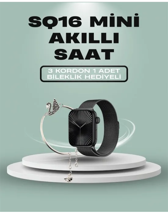 SQ-16 Mini Series 10 Akıllı Saat – 3 Kordon + Hediye Bileklik