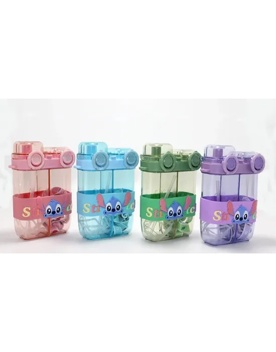 Stitch Çift Bölmeli Pipetli Matara & Suluk Alk5107