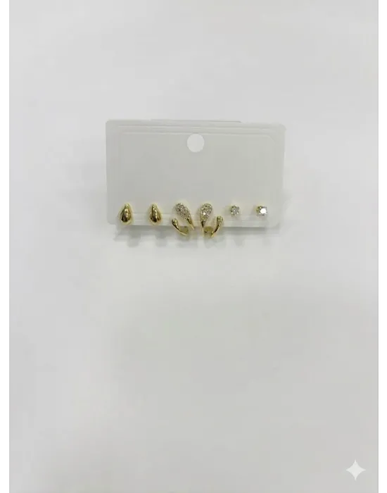 Su Damlası Altılı Kombin Küpe - Kp00566