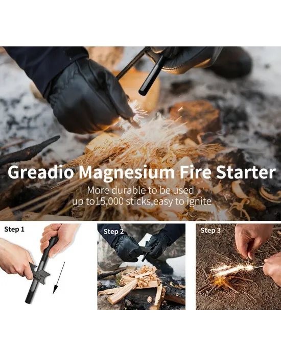 Survive Magnezyum Çubuğu Ateş Başlatıcı Çakmak Taşı