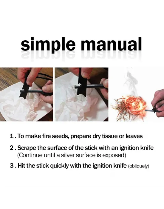 Survive Magnezyum Çubuğu Ateş Başlatıcı Çakmak Taşı