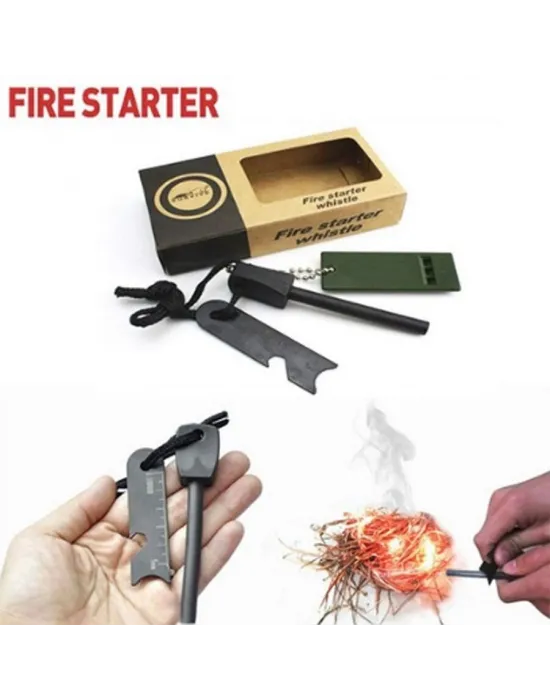 Survive Magnezyum Çubuğu Ateş Başlatıcı Çakmak Taşı