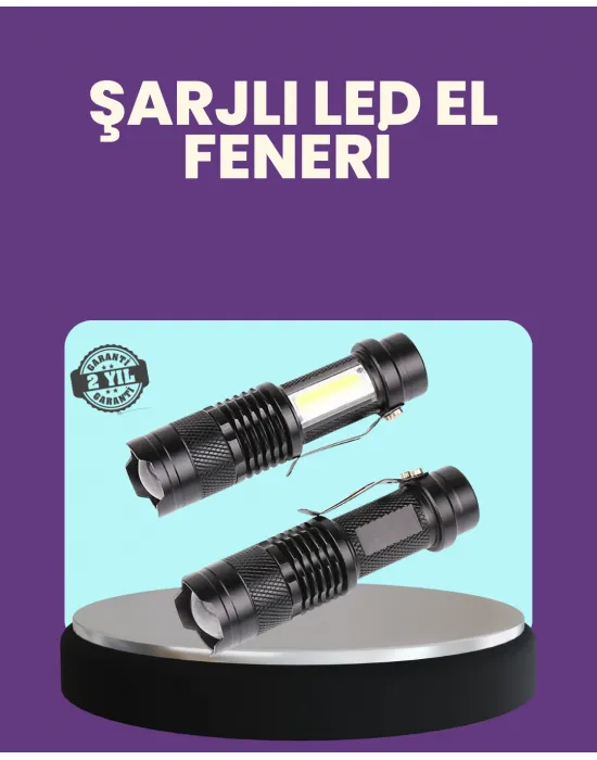 Suya Dayanıklı 4 Modlu Mini Led El Feneri