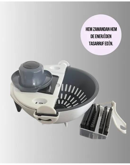 Süzgeçli Çok Fonksiyonlu Döner Rende Ve Doğrayıcı