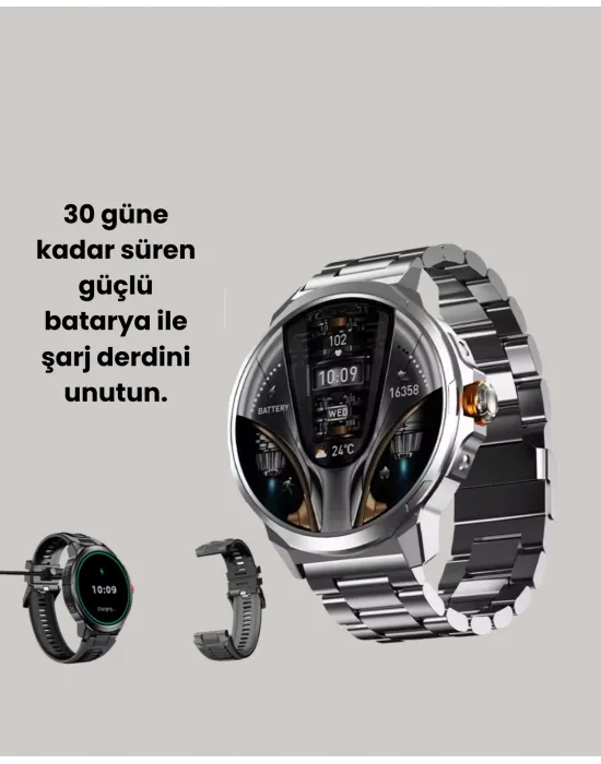 Sw80 Akıllı Saat 1.93″ Ultra Hd Ekran 700 Mah Batarya 3 Kordon