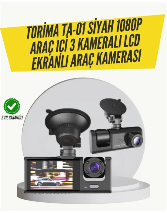Ta-01 3 Kameralı 1080p Araç Kamerası Siyah