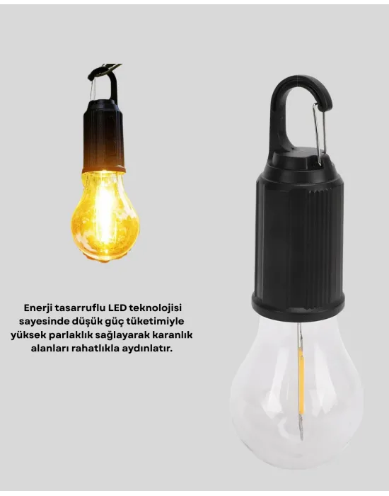 Taşınabilir Şarjlı Led Kamp Lambası – Type-c Girişli Ve Kancalı Tasarım