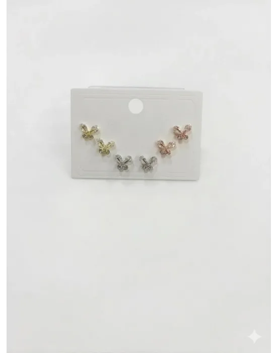 Tatlı Kelebek Modeli Altılı Küpe - Kp00563