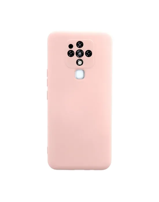 Tecno Camon 16 Kılıf Nano İçi Kadife Silikon - Pudra