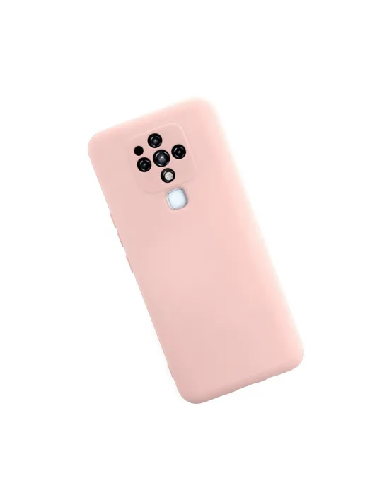 Tecno Camon 16 Kılıf Nano İçi Kadife Silikon - Pudra