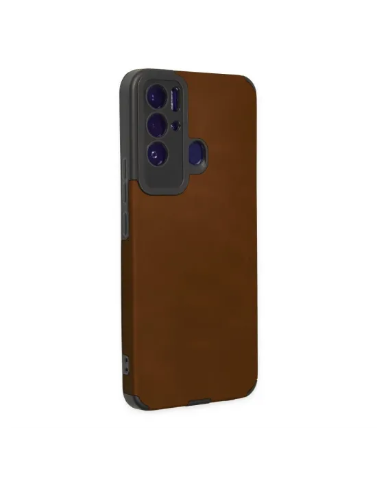 Tecno Pova Neo Kılıf Loop Deri Silikon - Kahverengi