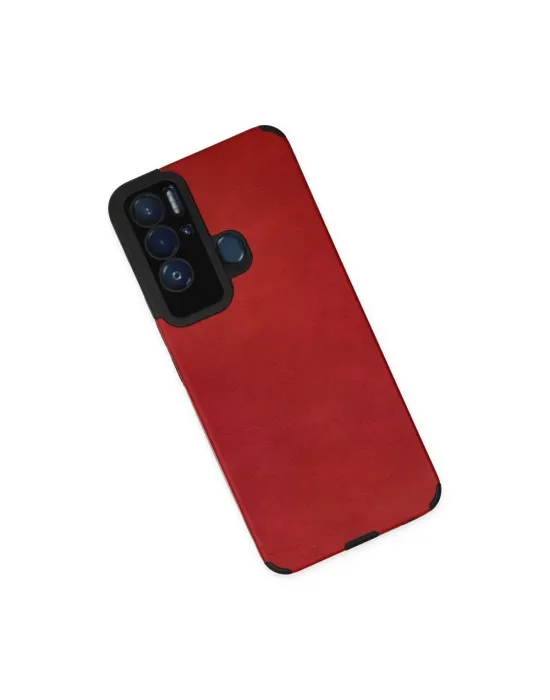 Tecno Pova Neo Kılıf Loop Deri Silikon - Kırmızı
