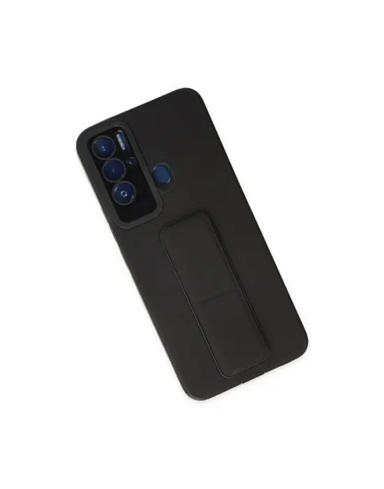 Tecno Pova Neo Kılıf Mega Standlı Silikon - Siyah