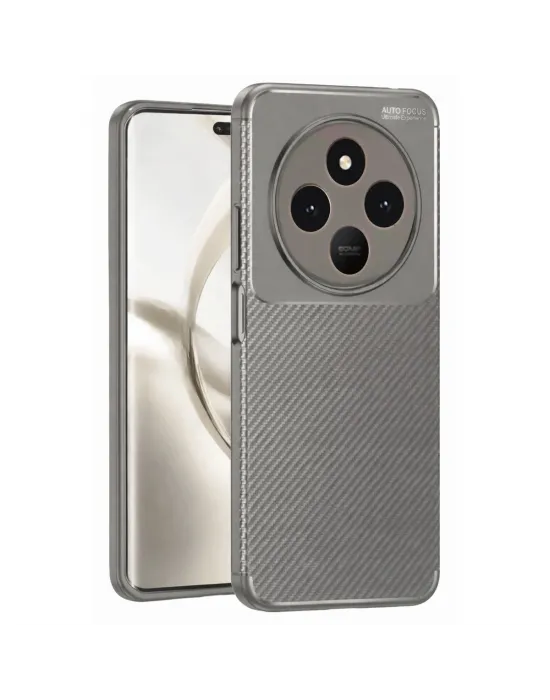 Tecno Spark 30 Kılıf Auto Focus Karbon Kapak - Gri