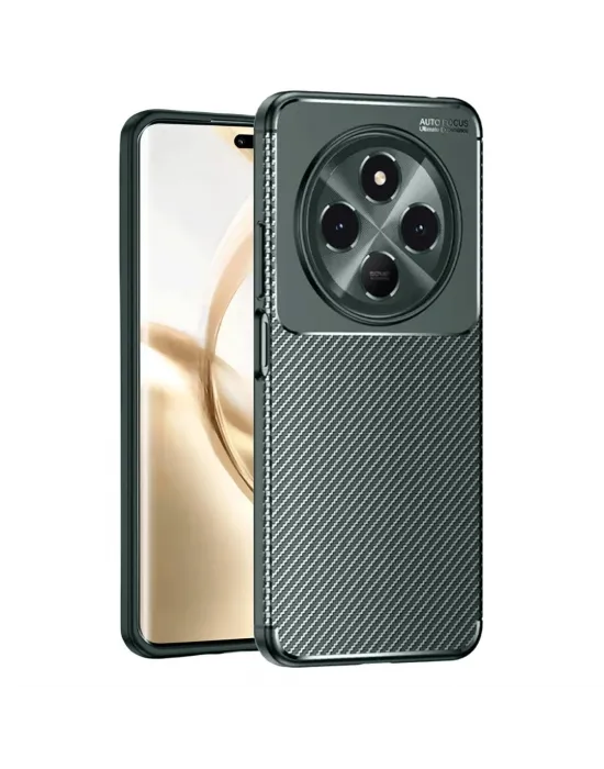 Tecno Spark 30 Kılıf Auto Focus Karbon Kapak - Koyu Yeşil