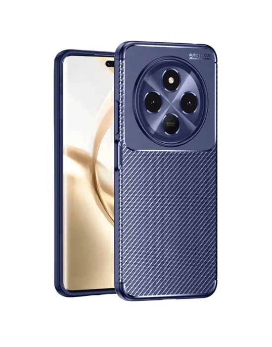 Tecno Spark 30 Kılıf Auto Focus Karbon Kapak - Lacivert