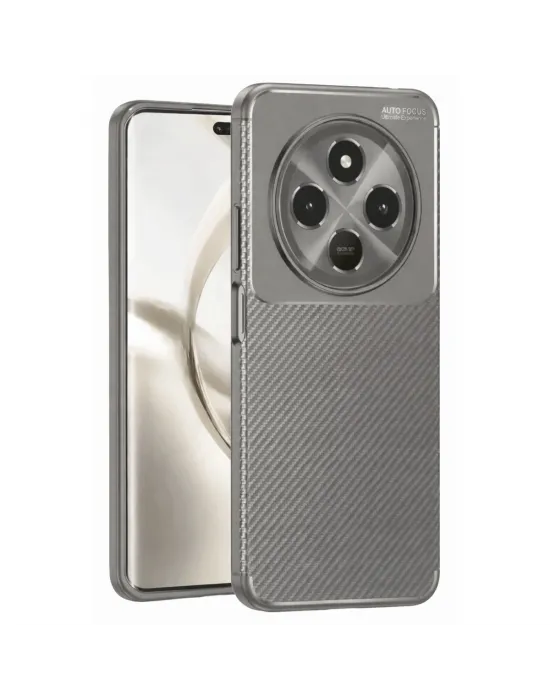 Tecno Spark 30c Kılıf Auto Focus Karbon Kapak - Gri