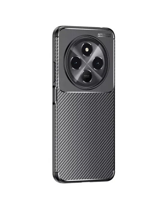 Tecno Spark 30c Kılıf Auto Focus Karbon Kapak - Siyah