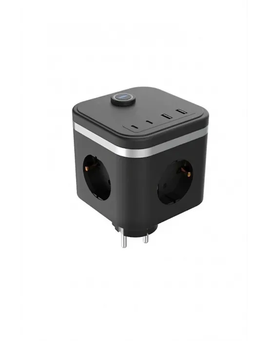 Termal Akım Korumalı Isıya Dayanıklı 3’lü Duvar Tipi Priz 2x Usb 2x Typce 3680 W