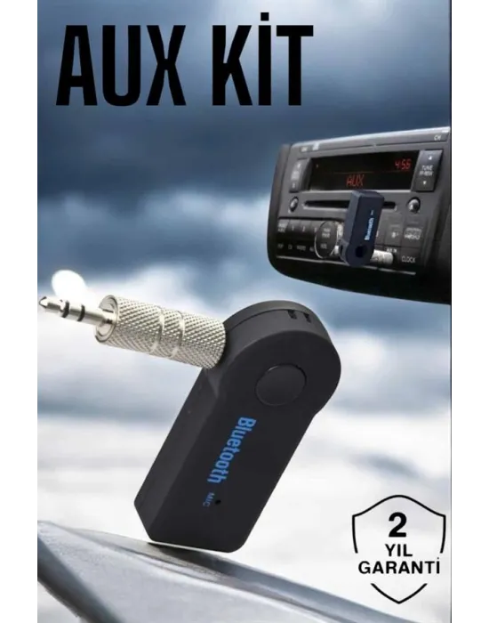Tüm Araçlara Uyumlu Aux Car Bluetooth Kablosuz Araç Bağlantı Kiti