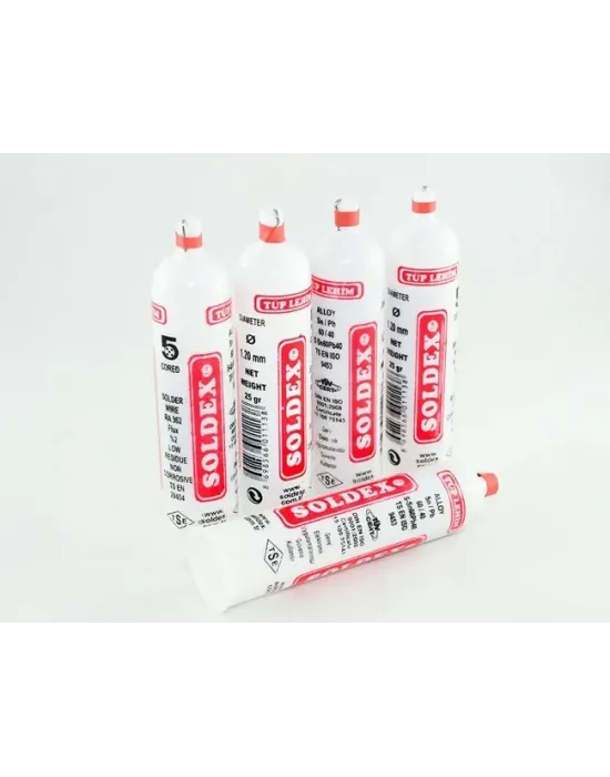 Tüp Lehim 1,2 Mm 25 Gr - 5 Kanallı, Sn:60 / Pb:40