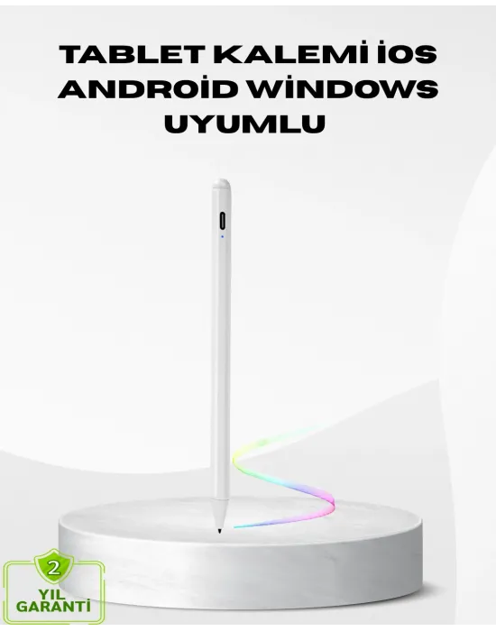 Type-c Şarjlı Dokunmatik Kalem – İpad, İphone Ve Android Uyumlu, Sessiz Çalışan