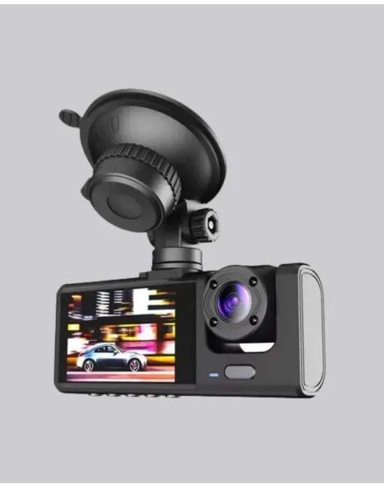 Üç Kameralı Araç Dvr Full Hd Gece Görüşlü Ve 2 İnç Ips Ekranlı
