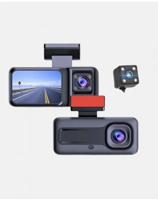 Üç Kameralı Dash Cam 170° Geniş Açılı Full Hd Gece Görüşlü