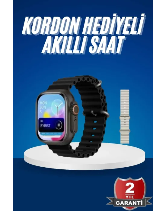 Ultra Akıllı Saat 49 Mm Çift Kordonlu Arama Cevaplama Bluetooth Bağlantılı