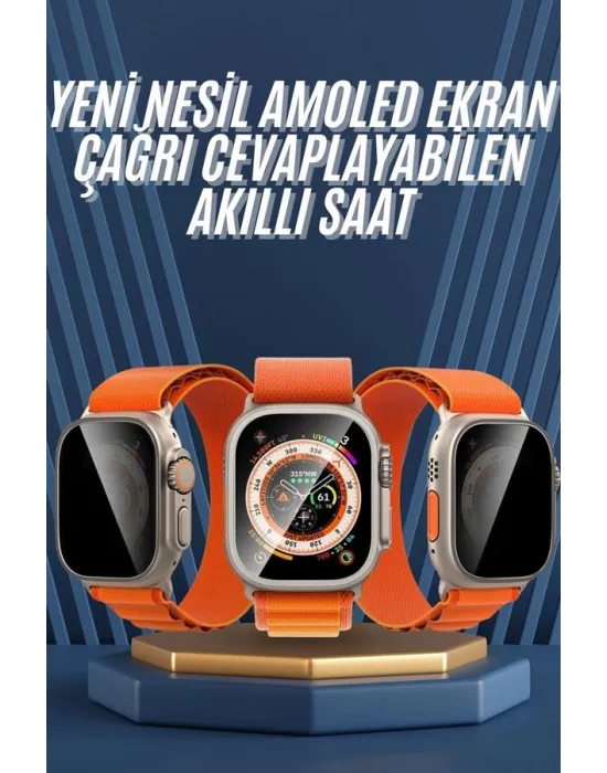 Ultra Max Kordon Kilitli Akıllı Saat Amoled Ekran Titreşimli Çağrı Cevaplayabilen