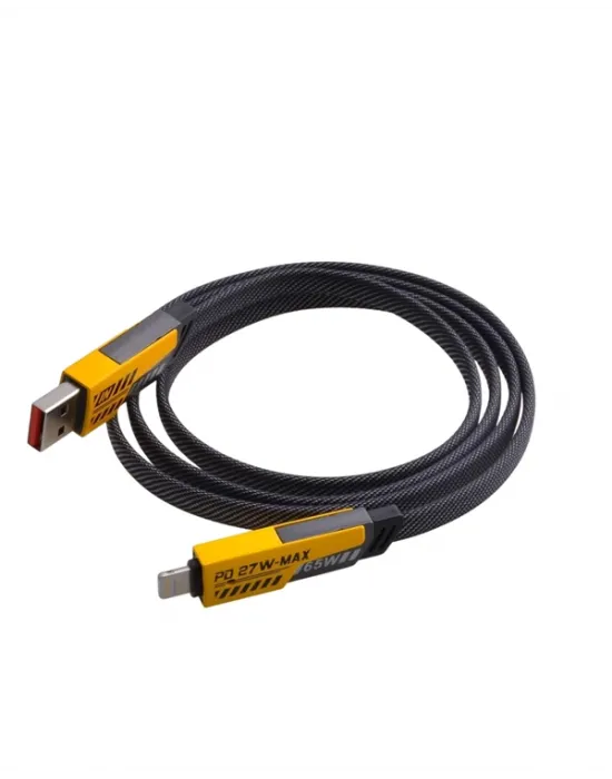 Usb-c Ve Lightning Uyumlu 4ü 1 Arada Kablo – 65w Hızlı Şarj, Örgülü Dayanıklı Yapı