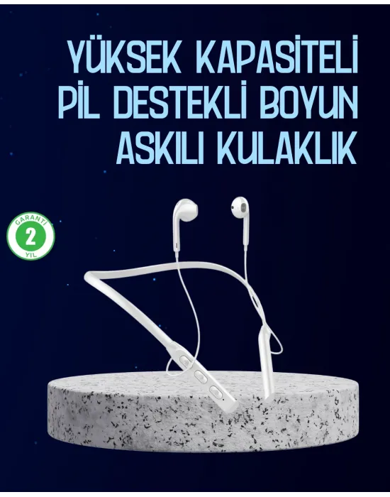 Usb Şarjlı Uzun Ömürlü Boyun Askılı Bluetooth Kulaklık