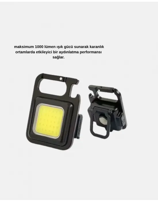 Usb Type-c Şarjlı Mini Fener – Manyetik, Katlanabilir Ve Şişe Açacaklı Tasarım