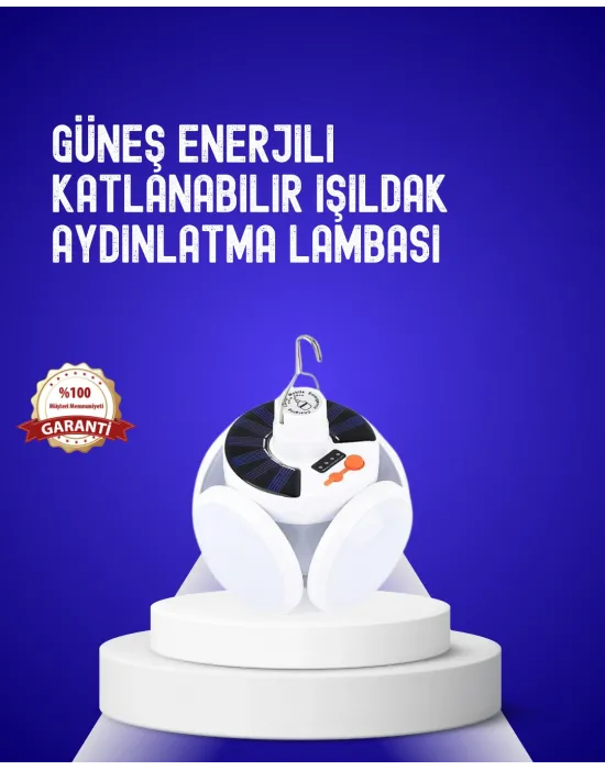 Usb Ve Solar Şarjlı Katlanabilir 5 Taraflı Led Lamba