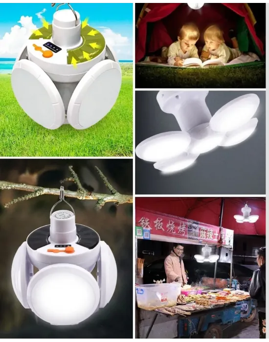 Usb Ve Solar Şarjlı Katlanabilir 5 Taraflı Led Lamba