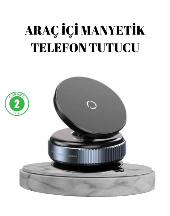 Vakumlu Vantuzlu Mıknatıslı Telefon Tutucu 360 Derece Döner
