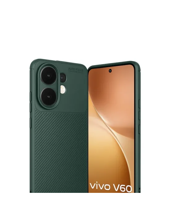 Vivo V60 5g Auto Focus Karbon Kapak - Koyu Yeşil