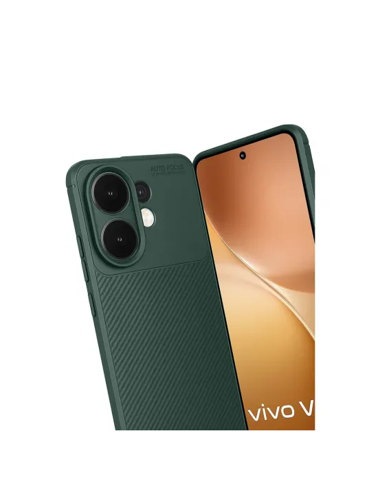 Vivo V60 5g Auto Focus Karbon Kapak - Koyu Yeşil