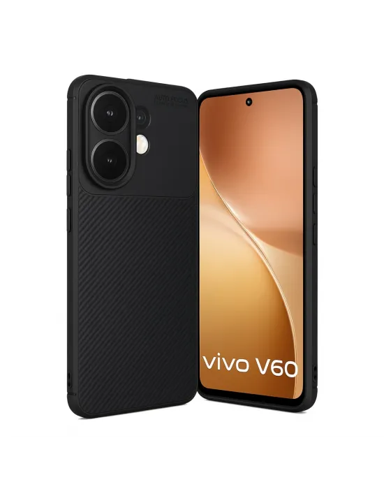 Vivo V60 5g Auto Focus Karbon Kapak - Siyah