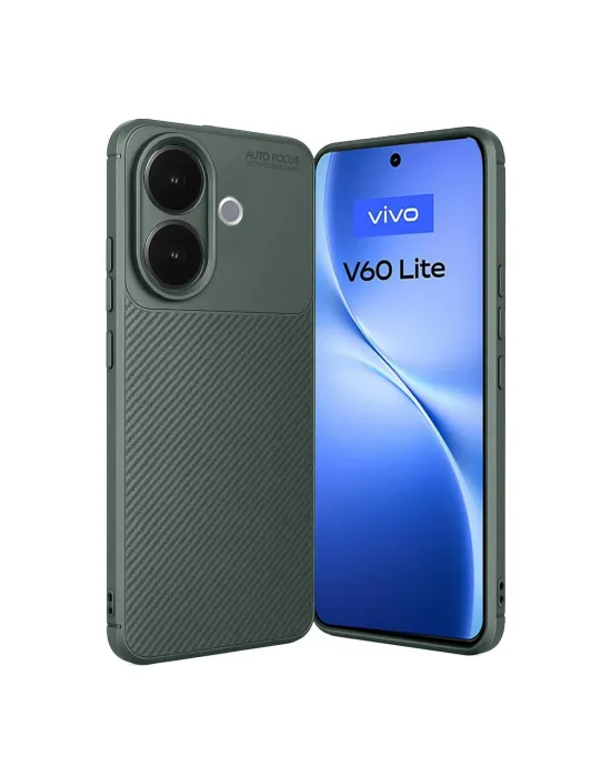 Vivo V60 Lite Auto Focus Karbon Kapak - Koyu Yeşil