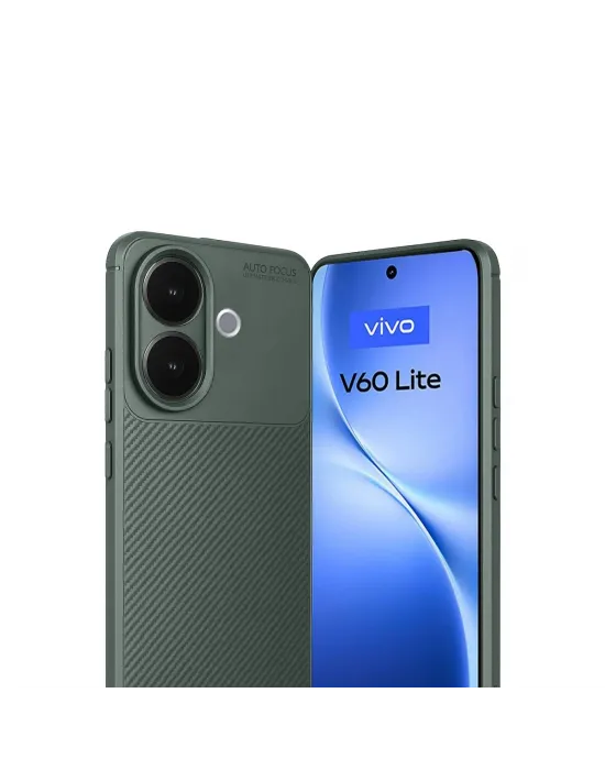 Vivo V60 Lite Auto Focus Karbon Kapak - Koyu Yeşil