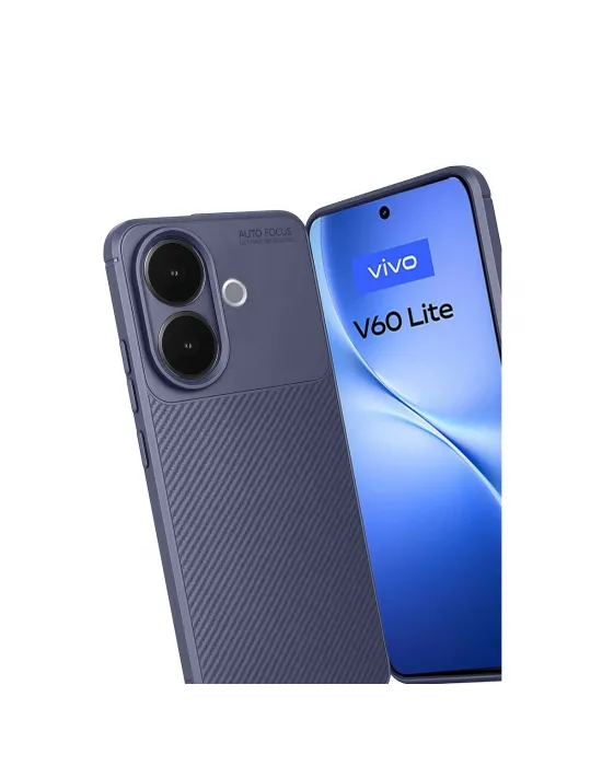 Vivo V60 Lite Auto Focus Karbon Kapak - Lacivert