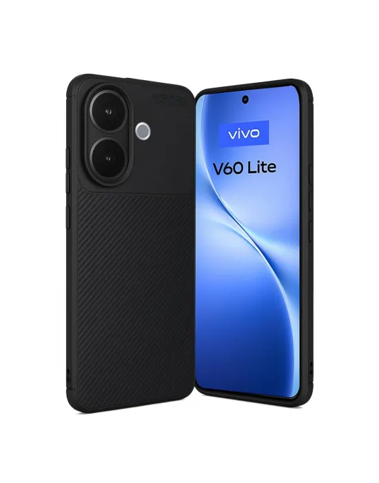 Vivo V60 Lite Auto Focus Karbon Kapak - Siyah
