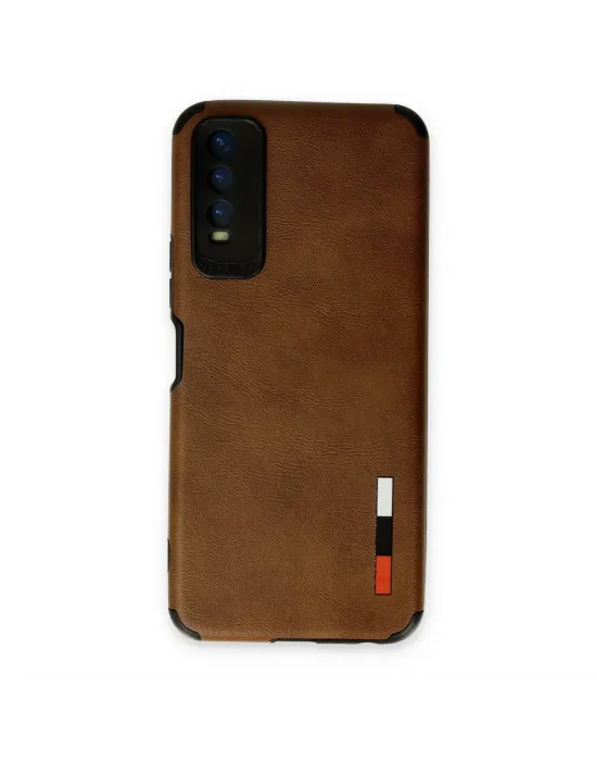 Vivo Y11s Kılıf Loop Deri Silikon - Kahverengi
