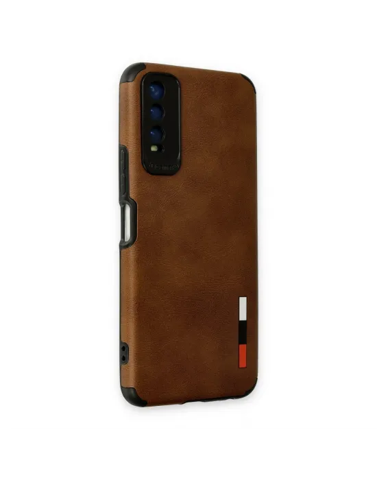 Vivo Y11s Kılıf Loop Deri Silikon - Kahverengi