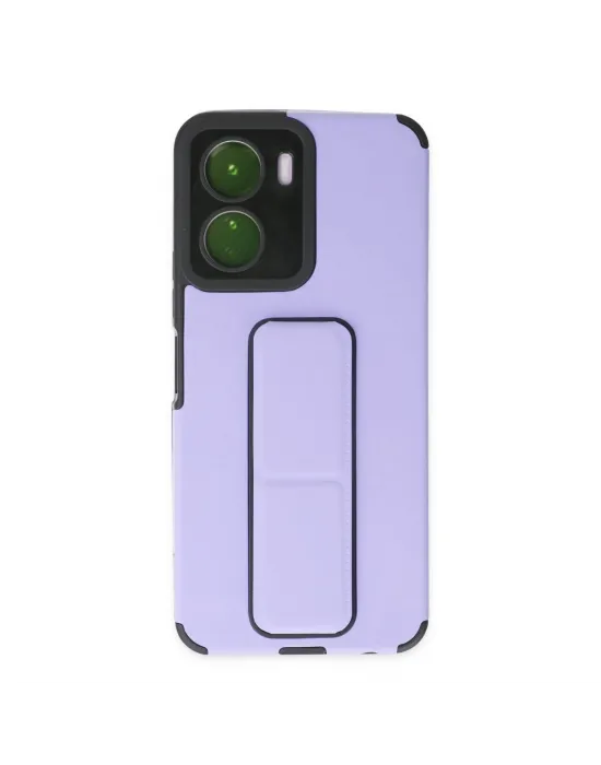Vivo Y16 Kılıf Mega Standlı Silikon - Lila